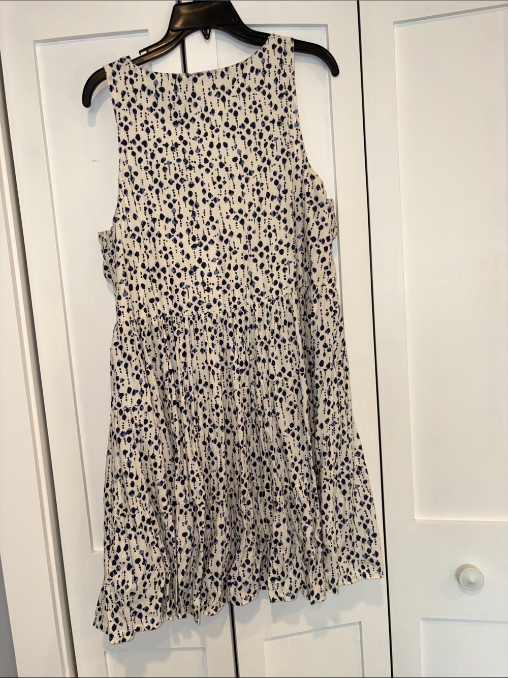 Sincerely Jules White Dress with Navy Dot Print - Picture 2 of 5